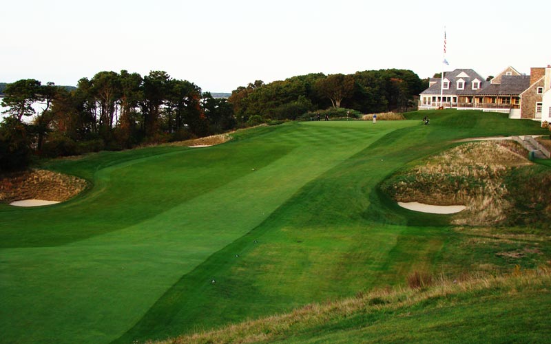 ...how the fairway plunges before beginning a long, slow climb to the Home green and clubhouse.
