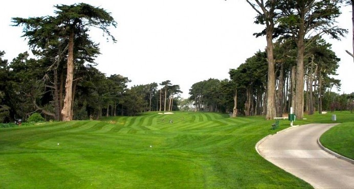 The long par four thirteenth hole at Harding, playing through a natural valley...