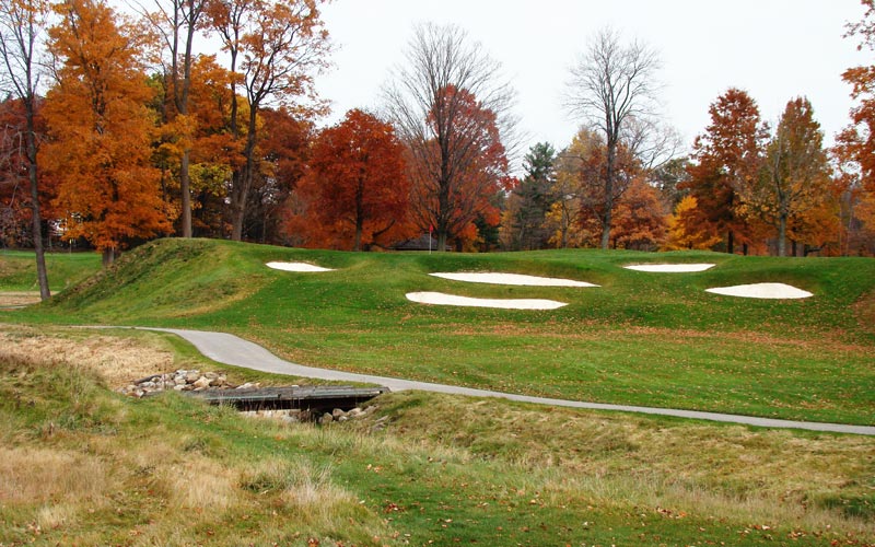Be it the eleventh at Shinnecock Hills or the XXXXXXX, Flynn had an innate talent for building uphill par threes that were still attractive to the eye.