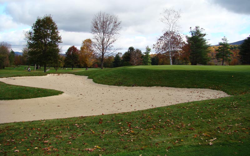 The new greenside bunker at the eighth is both deeper and larger than any bunker that existed before Goff purchased the course.