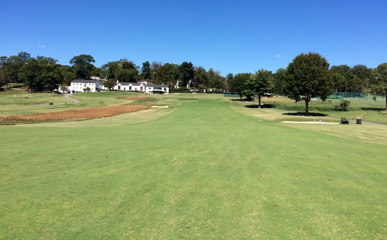 Holston Hills Country Club, 18th fairway, 2015. With full sunlight, turf is now strong and healthy.