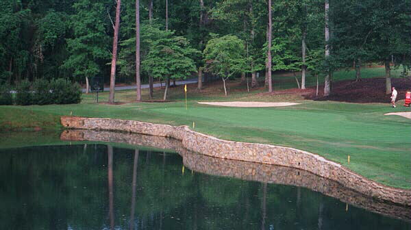 Length is not what makes the downhill 170 yard 2nd tricky. Robert Trent Jones Sr. appreciated the design virtues of the 12th at Augusta National early in his career and often created such angled, narrow greens.
