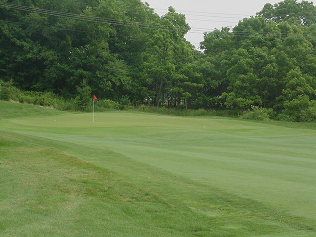 The fifth green, the little knob front/center can have a big effect.
