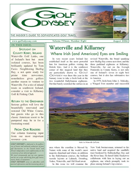The August 2006 cover of Golf Odyssey.