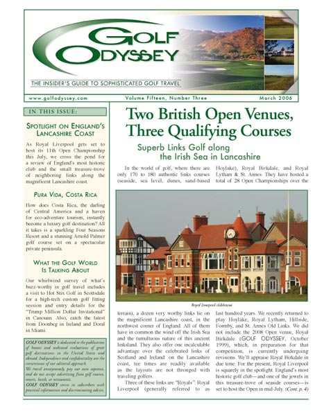 The March 2006 cover of Golf Odyssey.