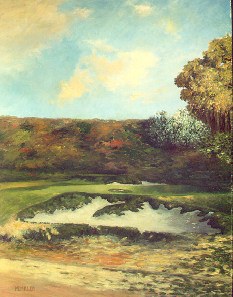 A phenomenal variety of colors is found in Millers painting of the 6th at Riviera.