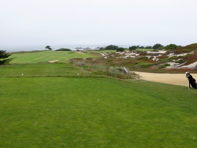 The 12th as seen from the tee as it sweeps to the right.