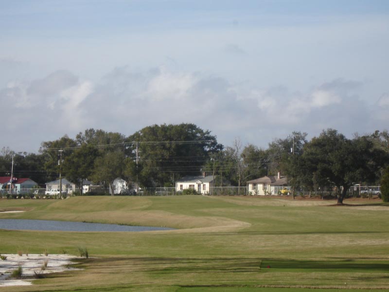 Tee shot at the fifth