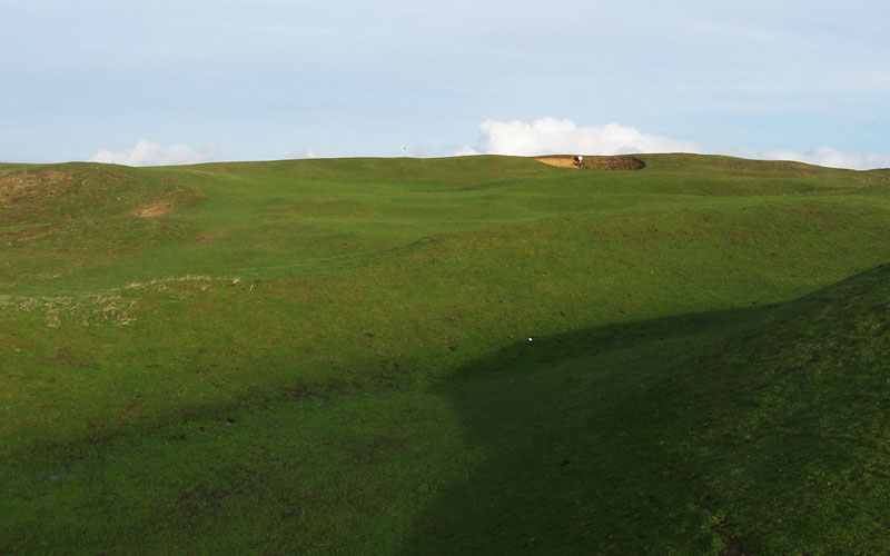 The approach to the 14th demonstrates why Pennard is often called the Links in the Sky.