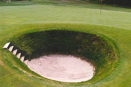 MacDonalds version of the Road Hole bunker - the seventh at The National.