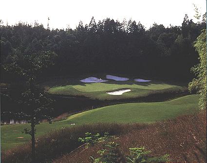 This lake on the 3rd at Osaka is actually 120 feet above the natural ground level.
