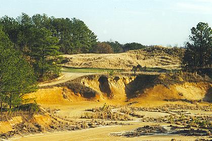 There is not much to maintain from the tee to the start of the fairway on the 18th hole at Tobacco Road.