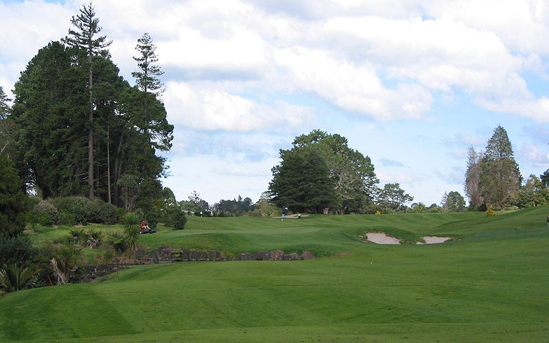 View of the approach to the eighth green.
