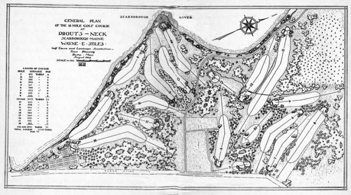The plan for Prouts Neck in Scarborough, ME is from the 1924 book entitled The Story of Prouts Neck.