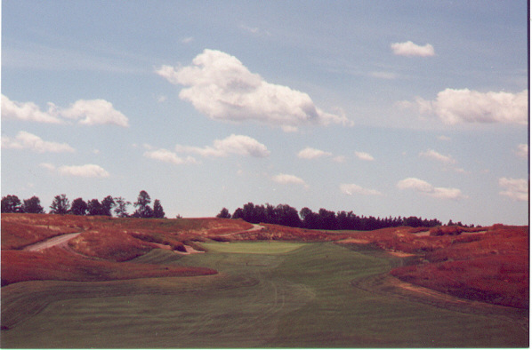 The saddle containing the 1st green.