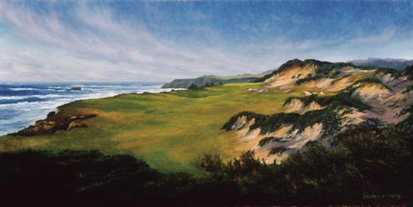 Smith brilliant use of texture highlights the rugged exposed dunes at the thirteenth at Pacific Dunes.