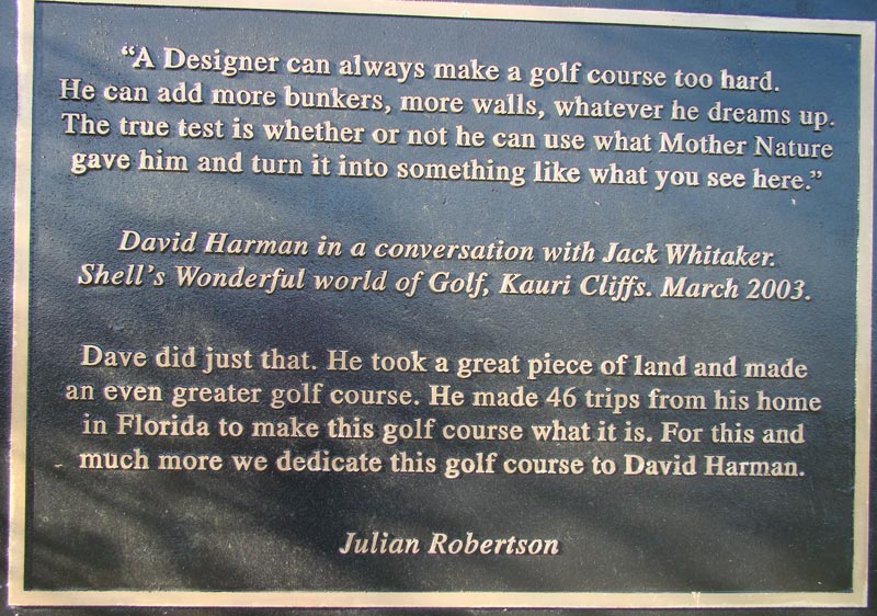 Kauri Cliffs golf course Julian Robertson, golf in New Zealand, David Harman