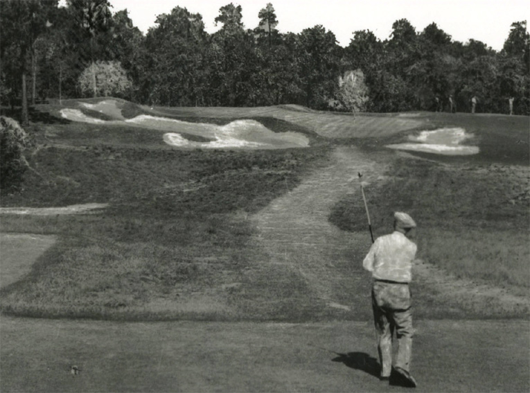 Ross playing the 9th hole of No. 2. Courtesy of UNC-Chapel Hill