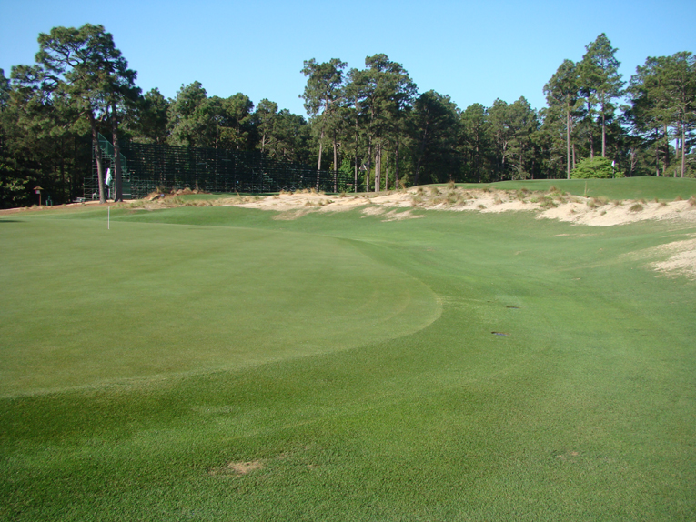 Shots played long and right of the fifth green leave contestants with a chance of recovery but only with a deft chips and putts. This area right of the green should be considered the golfer's friend.