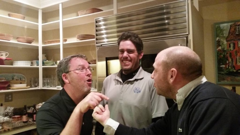 Ari finds himself in the middle of another well behaved discussion between two GCAers at GolfClubAtlas world headquarters, February, 2015.